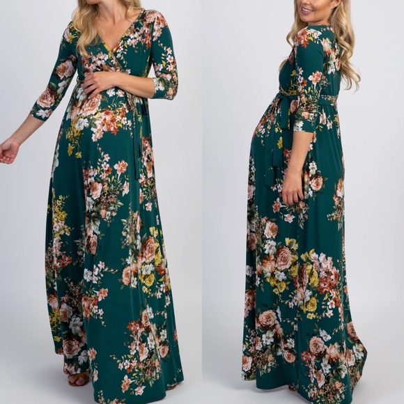 Pinkblush Dresses & Skirts - Pinkblush Floral Teal Maxi Dress
